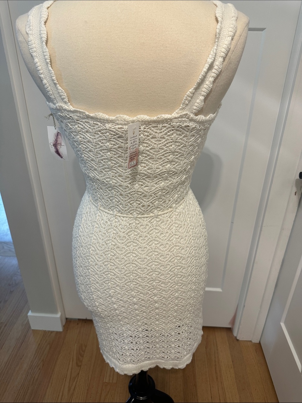 Jessica Simpson White Crochet Tie-Waist Mini Dress - Picture 4 of 8
